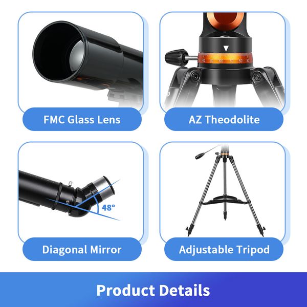 50080 Monocular Astronomical Telescope Space Outdoor with Tripod and Backpack