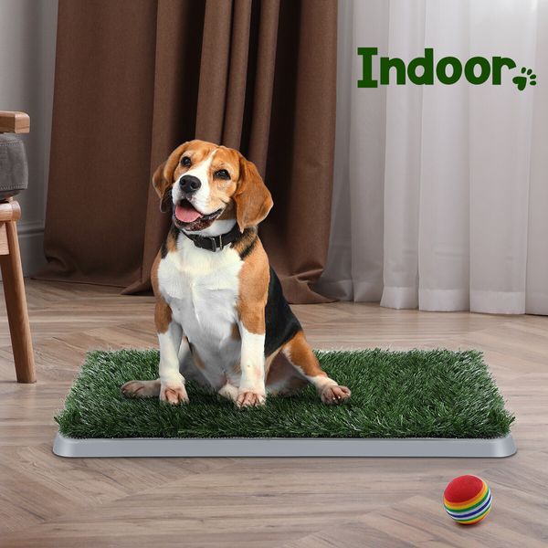 Pet Dog Grass Toilet Pee Pad Indoor Puppy Potty Training Mat Patch with Removable Tray