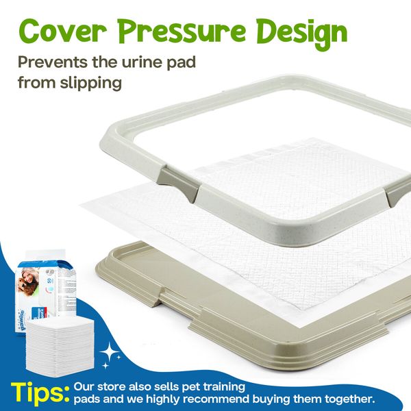 Pet Dog Pee Pad Holder Indoor Puppy Potty Training Tray Portable Trainer 60x60cm