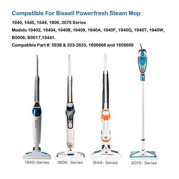6 Pack Washable Steam Mop Pads Replacement for Bissell PowerFresh 1940 1806 1544 2075 Series Steam Cleaner