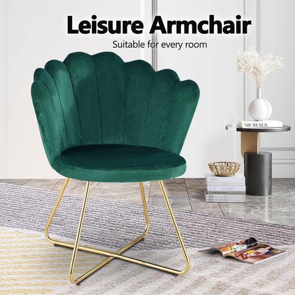 Luxsuite Lounge Chair Dining Velvet Armchair Single Sofa Accent Modern Furniture Green