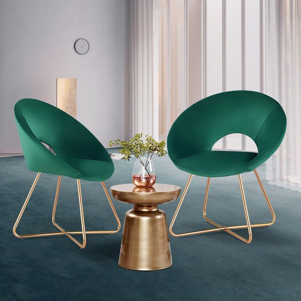 Luxsuite Dining Chair Velvet Lounge Armchair Single Sofa Accent Modern Furniture Green 4pcs