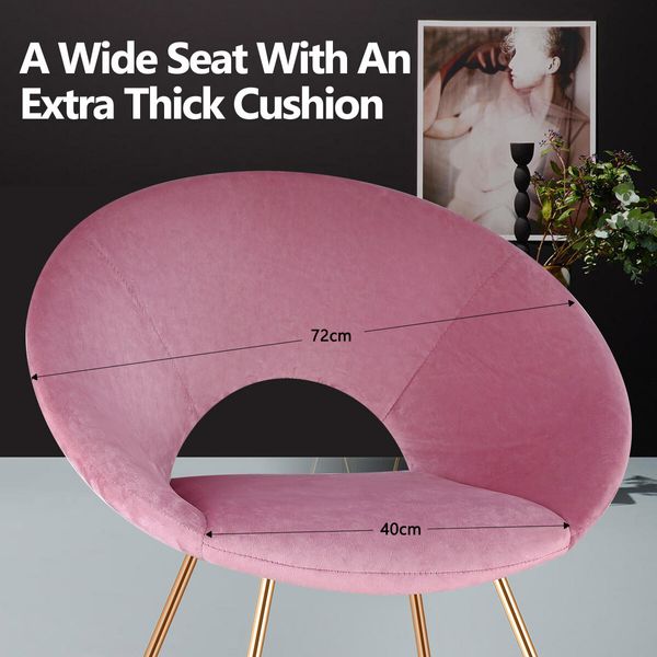 Luxsuite Dining Chair Velvet Lounge Armchair Accent Single Sofa Modern Furniture Pink 4pcs