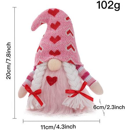 Dwarf Plush Doll Valentine's Day Faceless Doll Pendant Home Decoration Creative Romantic Love Birthday Wedding Party (G)