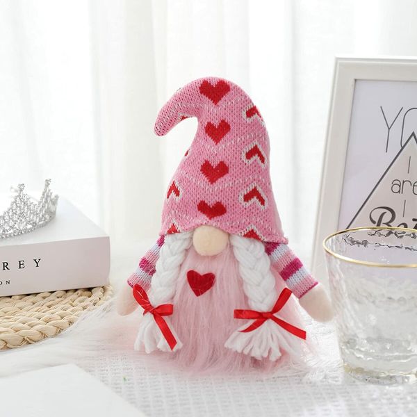 Dwarf Plush Doll Valentine's Day Faceless Doll Pendant Home Decoration Creative Romantic Love Birthday Wedding Party (G)