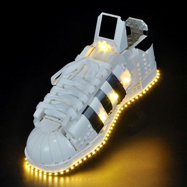 Adidas Originals Superstar Sneaker with Lighting Kit Compatible with 10282 Building Blocks