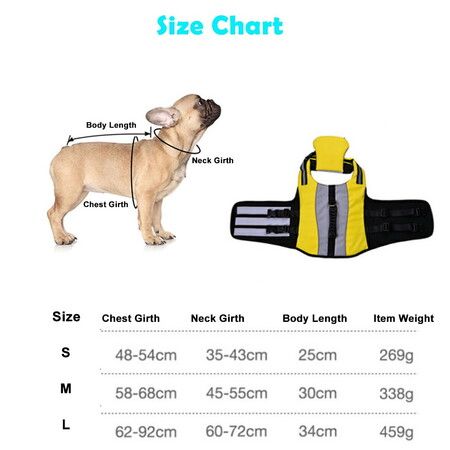 Size L 62-92cm Dog Life Jacket, Dog Life Vest with Superior Buoyancy Pet Swimming Safety Vest with Rescue Handle