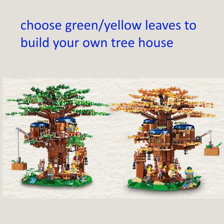 1013pcs All Seasons Treehouse City Building Blocks Creator Tree House Room