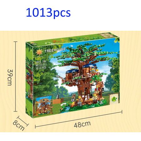 1013pcs All Seasons Treehouse City Building Blocks Creator Tree House Room