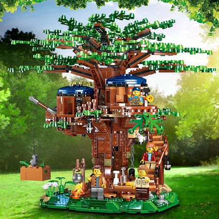 1013pcs All Seasons Treehouse City Building Blocks Creator Tree House Room