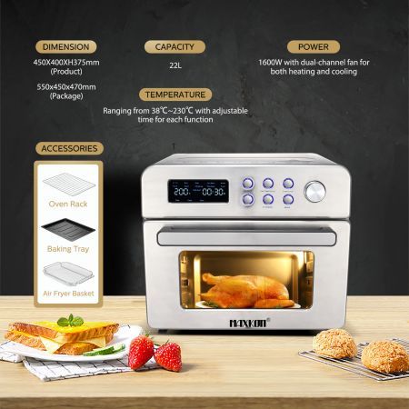 Maxkon 22L Air Fryer Oven 13-in-1 Electric Stove Toaster Kitchen Appliance