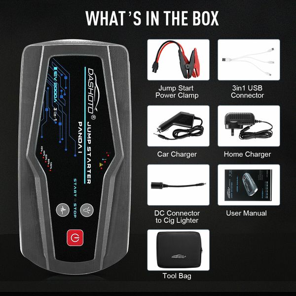 2000A Peak 15600mAh Portable Jump Starter Power Bank Car Battery Charger Booster 12V