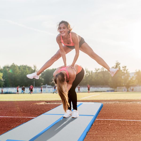 AirTrack Inflatable Air Track Tumbling Floor Gymnastics Mat with Electric Pump Blue 3x1x0.1m