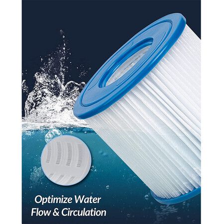 Type D Pool Filter Cartridge Replacement for Intex, Summer Waves Pool, RX-600, Easy to Install, 2 Packs