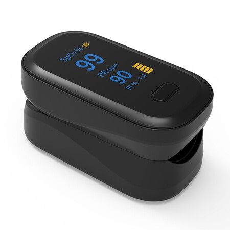 Fingertip Pulse Oximeter, Blood Oxygen Saturation Monitoring COL.Black