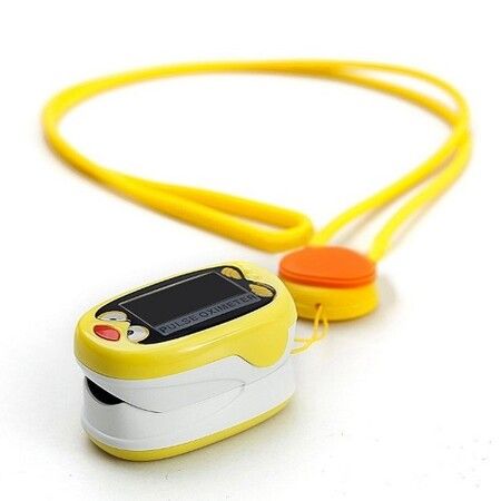 Fingertip Oled Kids Pulse Oximeter Pediatric SpO2 Blood Oxygen Saturation Monitor Col.Yellow Bird