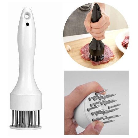 Perfect Kitchen Tool Handheld Noiseless Meat Beater Suitable for Mincing, Pork Chop Chop, Chicken Lamp, Beef Steak White