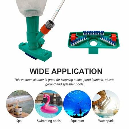 Pool Maintenance Kit for Above Ground Pools Portable Pool Jet Underwater Cleaner Brush with Bag 4Ft Detabchaable Pole Spa Pond Swimming Pool Cleaning Supplies and Accessories