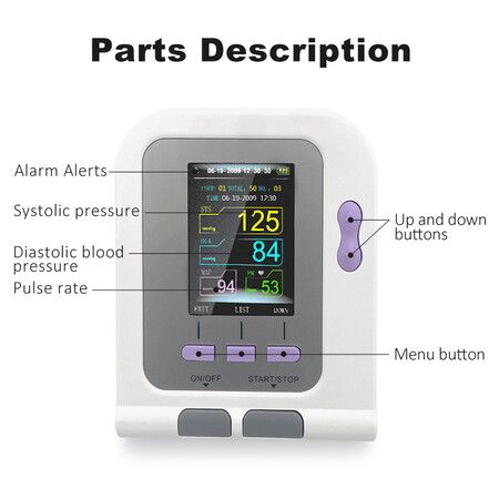 Automatic Upper Arm Blood Pressure Monitor 3 Modes 2 Cuffs Electronic Sphygmomanometer With Software FDA cert.