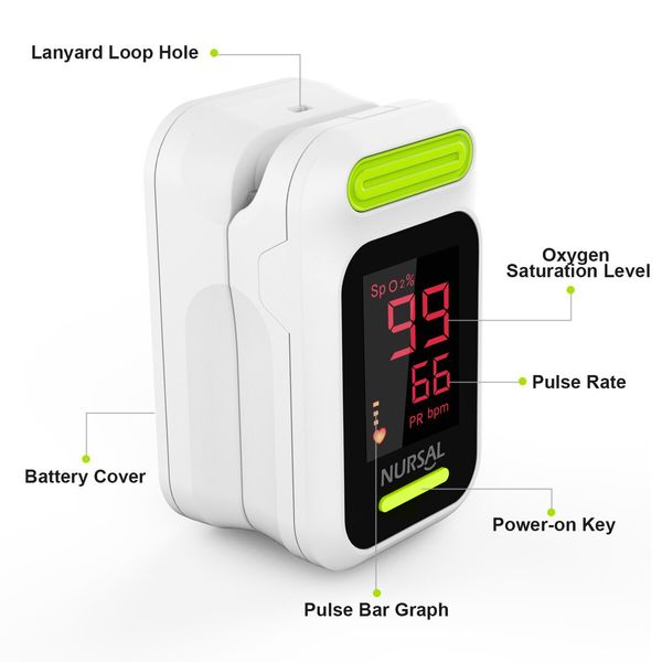 Fingertip Pulse Pulse Bar Graph Oximeter Blood Oxygen Saturation Monitor