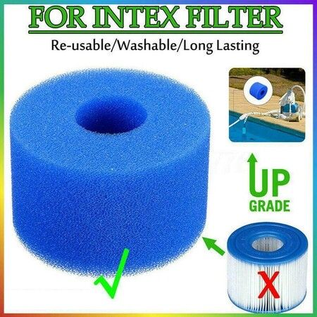 6Pcs for Intex Pure Spa Reusable Washable Foam Hot Tub Filter Cartridge S1 Type Foam Filter Sponge Reusable