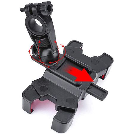 Mobile phone holder for bicycle and scooter handlebars Red