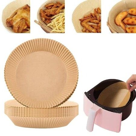 100pcs 16x4.5cm Air Fryer Disposable Paper Liner Non-Stick Air Fryer Paper Liners,Baking Paper Food Grade Parchment