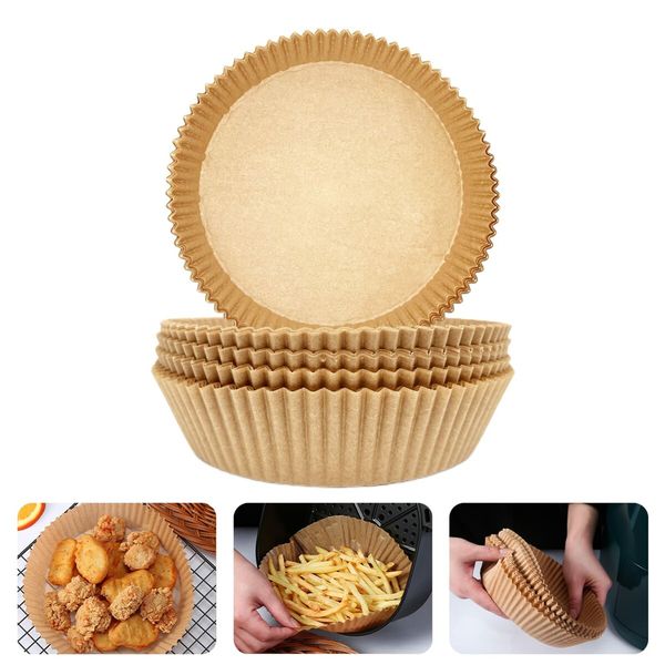 100pcs 16x4.5cm Air Fryer Disposable Paper Liner Non-Stick Air Fryer Paper Liners,Baking Paper Food Grade Parchment