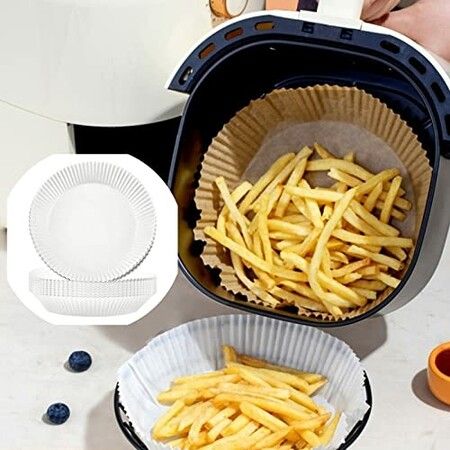 25cm 100p Round Air Fryer LinersBamboo Steamer Liners for Air Fryer Steaming Basket