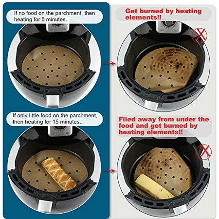 25cm 100p Round Air Fryer LinersBamboo Steamer Liners for Air Fryer Steaming Basket