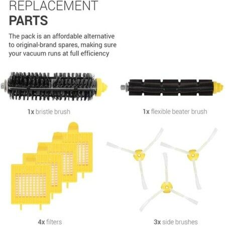 Replacement Parts Compatible with Roomba - 700 Series 9-Piece Spare Part with 4 Filters, 3 Side Brushes, Extractor