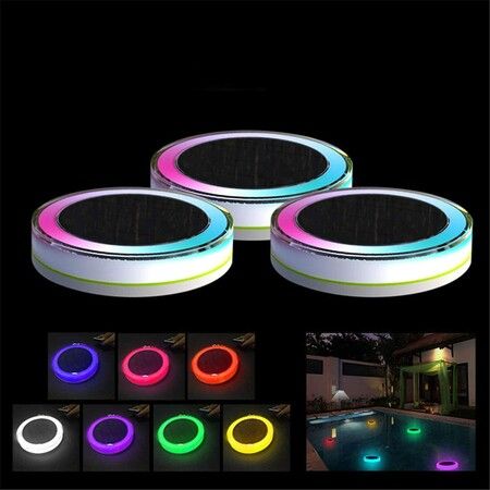 LED Colour Changing Garden Pool Lights Solar Swimming Pond Lights (1Pack)