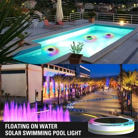 LED Colour Changing Garden Pool Lights Solar Swimming Pond Lights (1Pack)