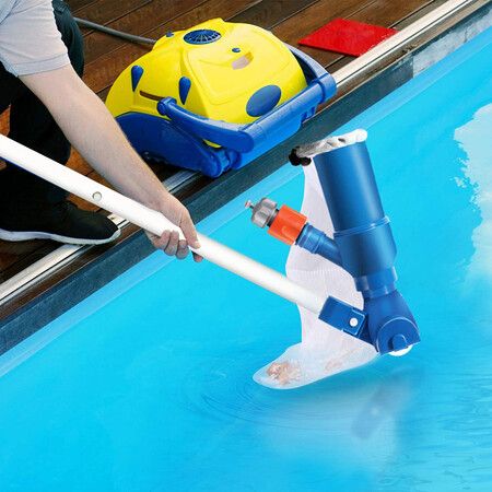 Portable Pool Vacuums Mini Jet Underwater Cleaner with Brush, Mesh Bag for Cleaning Small Swimming Pool, Spa, Fountain