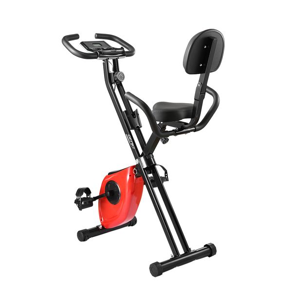 Genki 2-in-1 Folding Exercise X-Bike Magnetic Upright Recumbent Spin Bicycle with LCD and Magnetic Resistance