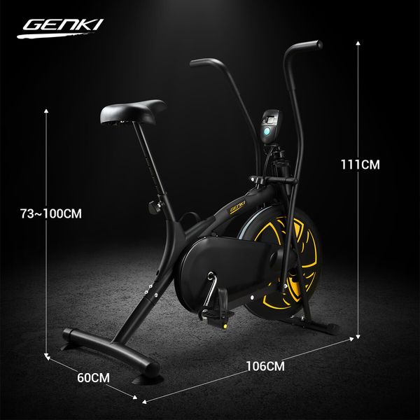 GENKI Upright Stationary Bicycle Exercise Machine Home Gym Equipment Yellow