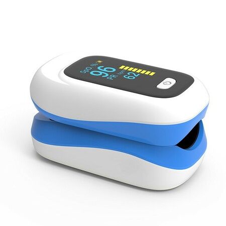 Fingertip Pulse Oximeter Blood Oxygen Saturation and Pulse Rate Monitor Col.Blue