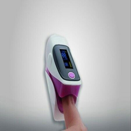 Fingertip Pulse Oximeter Blood Oxygen Saturation and Pulse Rate Monitor Col.Pink