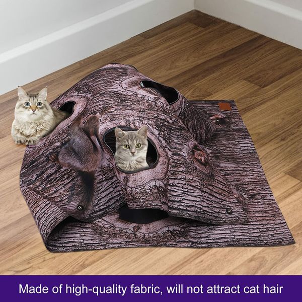 Cat Blanket Bark Texture Painting, Tree Hallow Cat Bed Toy Mat 1mX1m