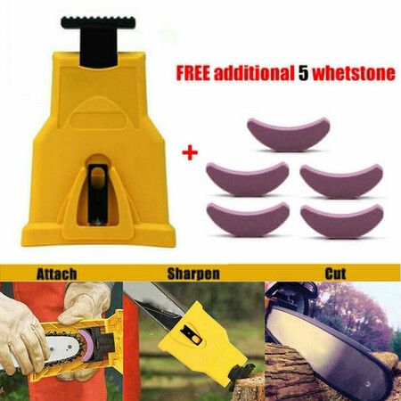 Chainsaw Teeth Sharpener Woodworking Self Sharpening Grinding Chain Quick 5 Stones