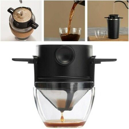 Portable folding coffee filter reusable coffee percolator holder funnel basket holder collapsible coffee percolator holder