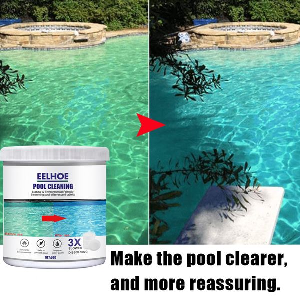 50x Slower Dissolving Pool cleaning Tablets Chlorinating Sanitize Pool Weekly for Clear and Clean Water