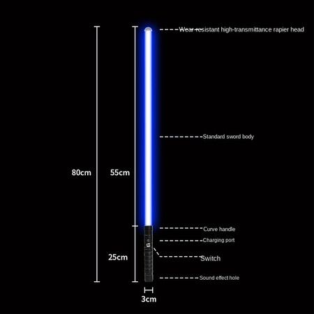 Metal fight handle 8-color metal laser sword two-in-one kids rechargeable lightsaber vocal and bright sword toy Black (2Pack Mode)