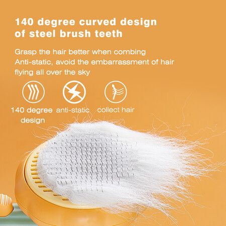 Pet Hair Brush Self Cleaning Slicker Comb Dog Cat Pumpkin Brush for Shedding and Grooming Fit for All Long or Short Hair Pets