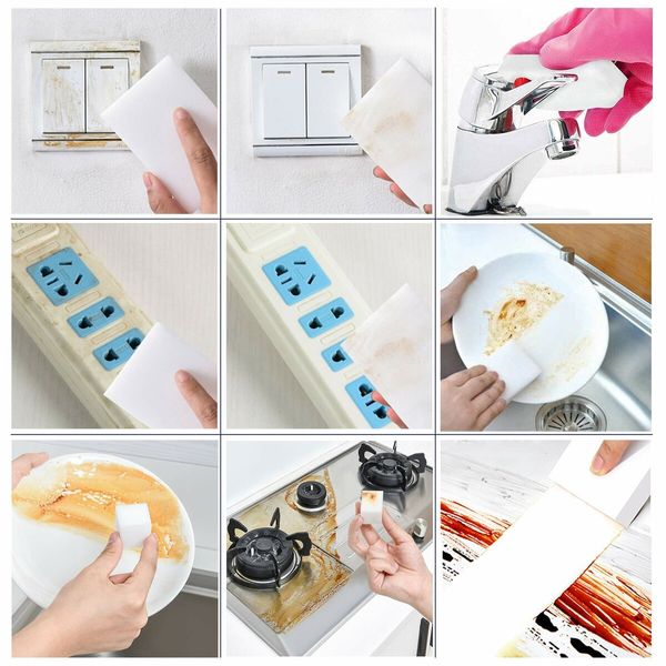 40pcs Magic Cleaning Sponges Eraser Melamine  Foam Cleaning Pads Dish  Household for Kitchen Bathroom Furniture