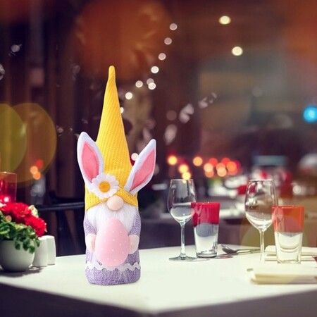 Easter Egg Rudolf Doll Rabbit Elf Bunny with Long Hat Easter Gift Kids DIY Happy Easter Party Decor For Home