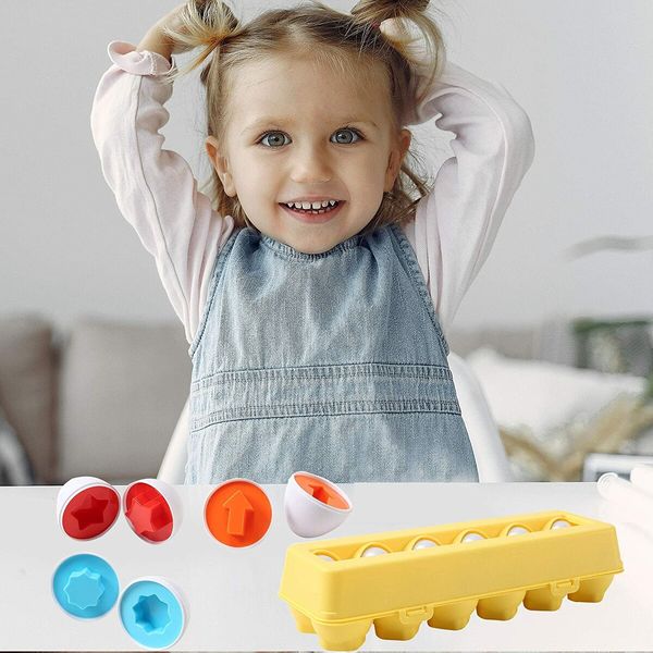 Easter Eggs Toys, Shape Recognition Toys for Kids, Play Egg Shapes Puzzle Set
