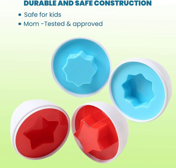 Easter Eggs Toys, Shape Recognition Toys for Kids, Play Egg Shapes Puzzle Set