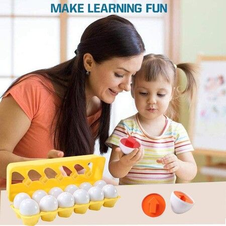 Easter Eggs Toys, Shape Recognition Toys for Kids, Play Egg Shapes Puzzle Set