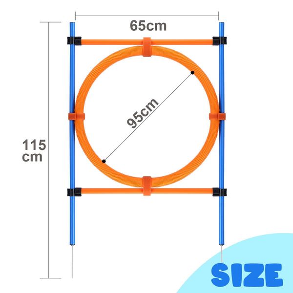 Pawise Dog Agility Tunnel Equipment Set Pet Obstacle Training Course Tunnel Pole